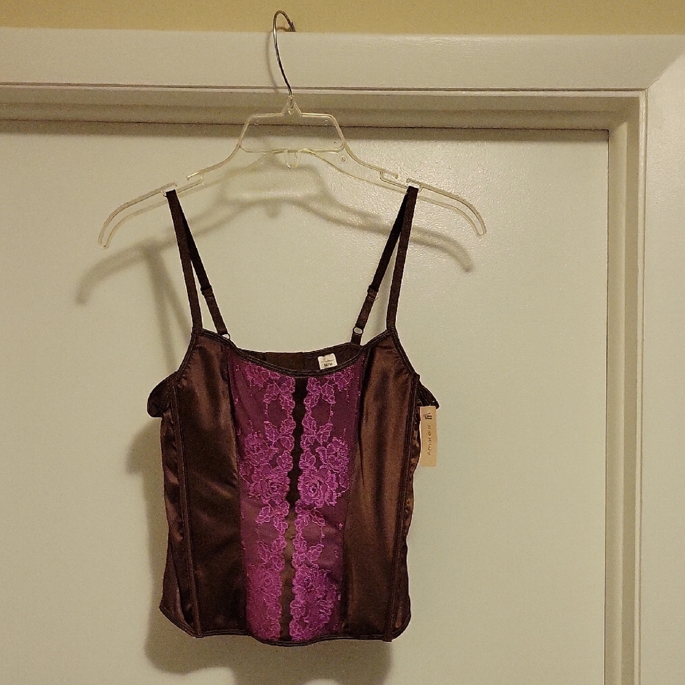 NWT: Ambrielle Camisole Bustier/Corse With Lace Front Panel